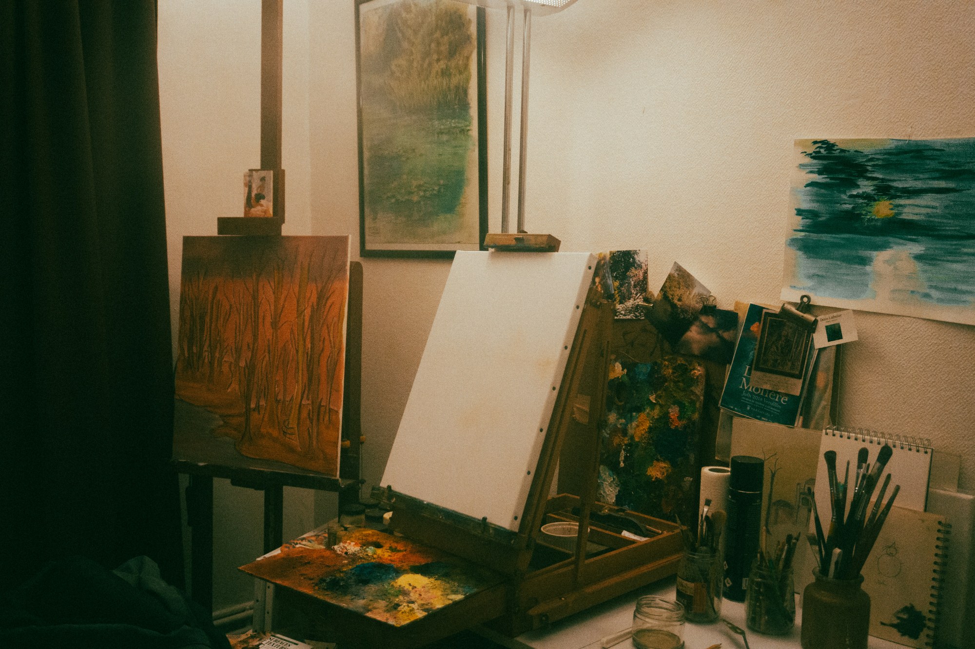 A painter's studio corner